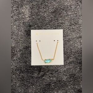 Kendra Scott Elisa Gold Necklace with Aqua Stone